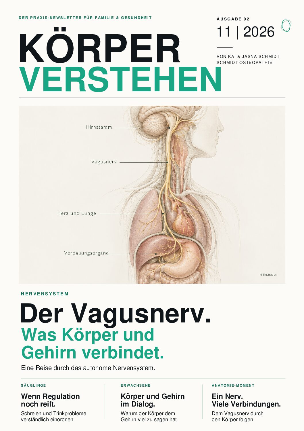 KÖRPER VERSTEHEN, Ausgabe 02, November 2026: Der Vagusnerv. Was Körper und Gehirn verbindet.